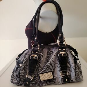 Jane Norman Vintage Dark Tiger Print Buckle Soho Shoulder Bag